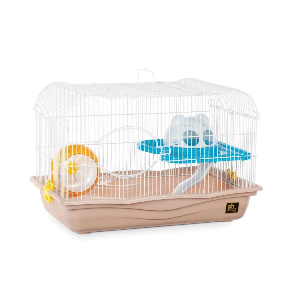 Tri Level Hamster Cage With Exercise Wheel Hideaway Dome
