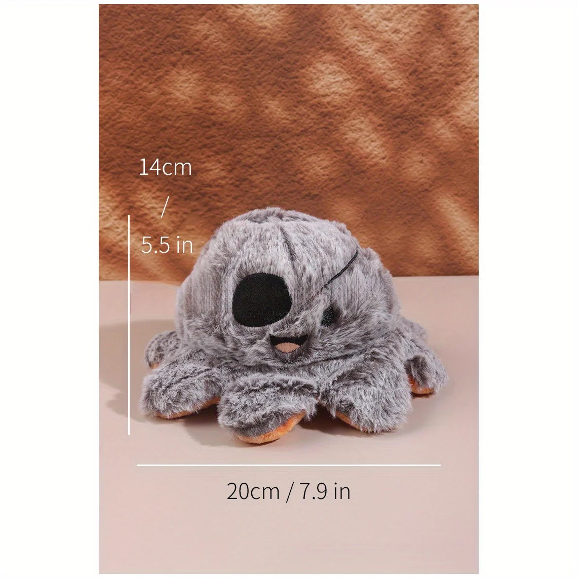 Halloween cat and dog plush sound toy with flipping pumpkin octopus on both sides