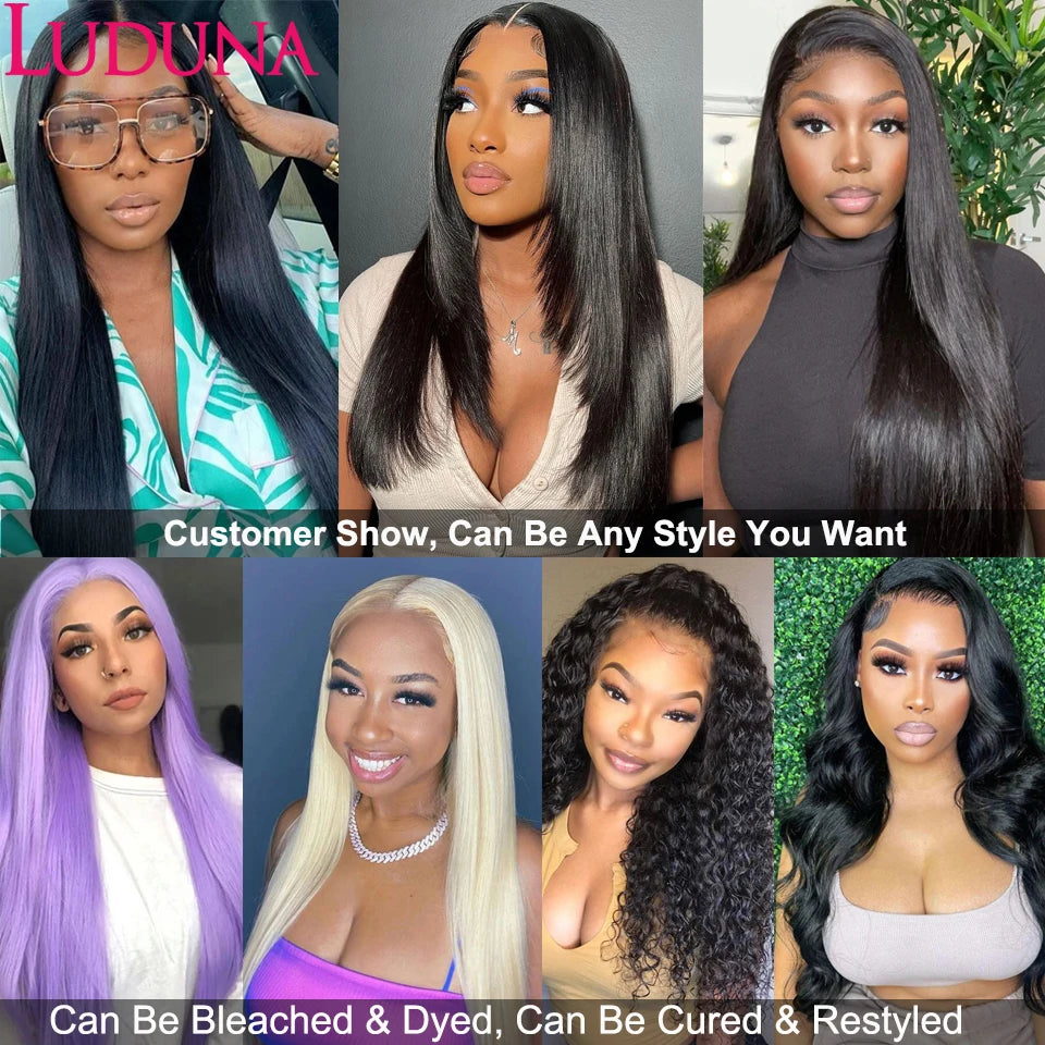 Luduna Straight Bundles Human Hair Brazilian Human Hair Bundles Remy Extensions 1/3/4 Bundle Deal Weave Double Weft Hair Weaving