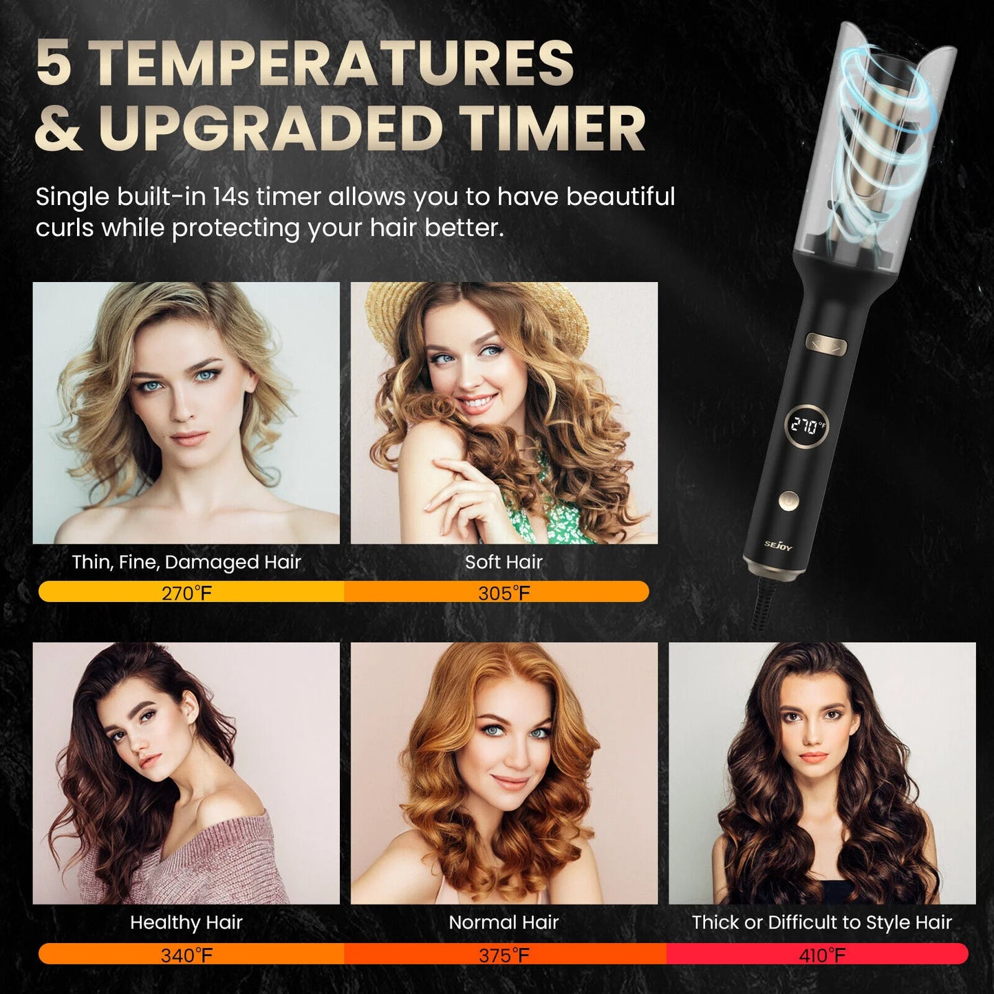 Sejoy Professional Hair Curler Ceramic Waver Automatic