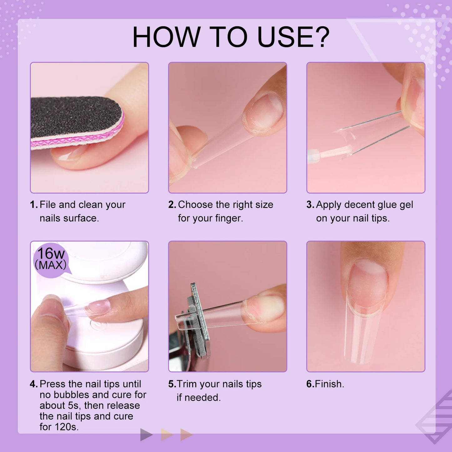 SAVILAND Gel x Nail Kit 15ml Super Strong Nail Glue Gel with 500pcs Half Cover Nails Tips & UV LED Nail Lamp For Nail Extension