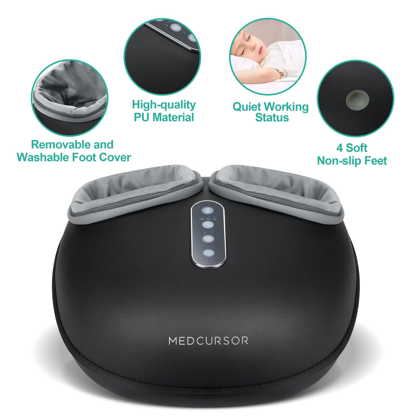 Medcursor Shiatsu Foot Massager With Electric Heat Roller