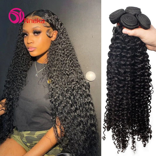 Deep Wave Human Hair Bundles Burmese Curly Hair Bundles 100% Human Hair Water Wave Original Natural Hair Extensions 1/3/4 Pieces