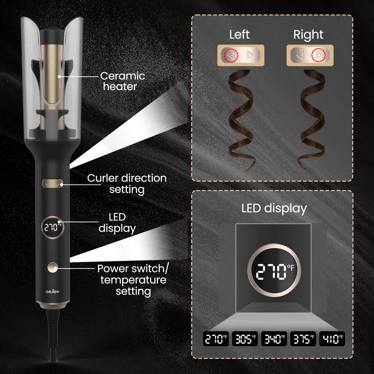 Sejoy Professional Hair Curler Ceramic Waver Automatic