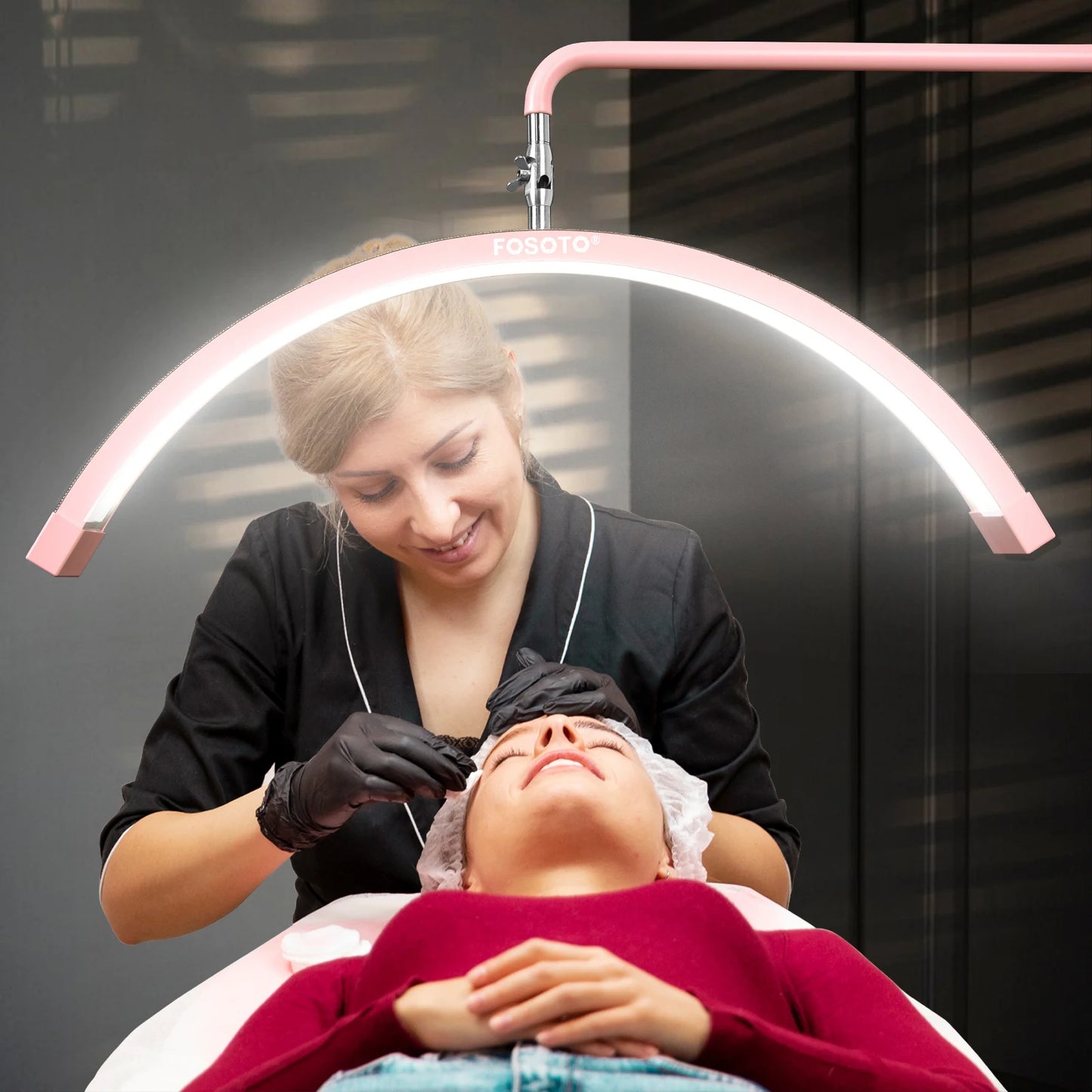 Fosoto Multi-directional Professional Half-Moon Light LED Lash Light  Ring Light For Makeup Beauty Salon Eyebrow Tattoo Haircuts