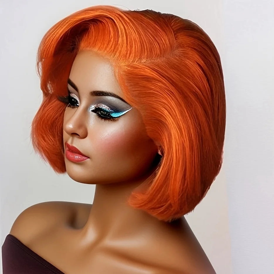 Short Bob 13x4 Lace Front Pixie Cut Wig 180 Density Remy