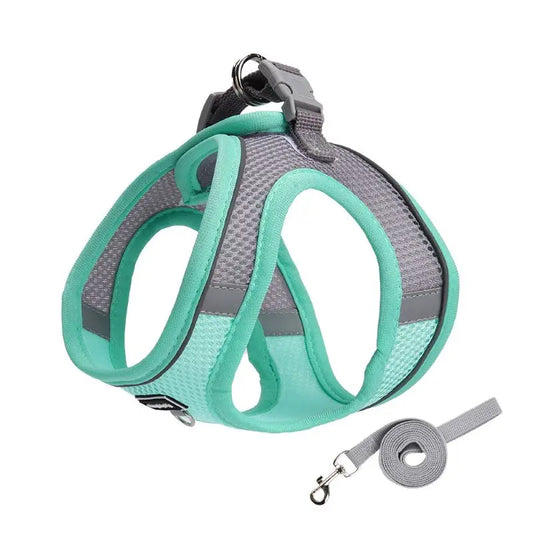 Dog Harness for Small Dogs Adjustable Puppy Cat Harness Vest French Bulldog Chihuahua Pug Pet Outdoor Walking Collar Leash Set