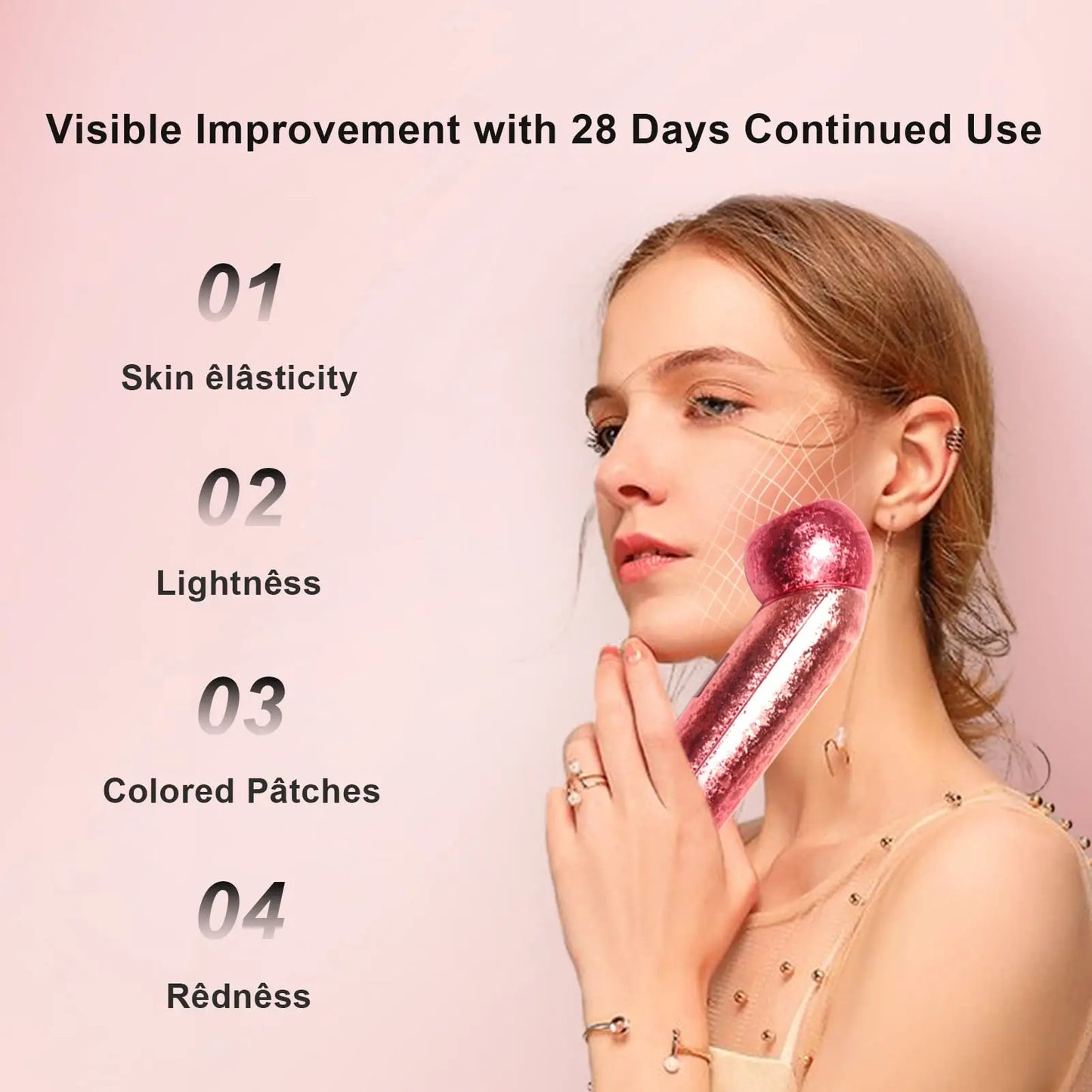 Facial Massager Face Beauty Device LCD Face Beauty Device Neck Skin Care Facial Massager High Frequency Vibration Women Men Gift