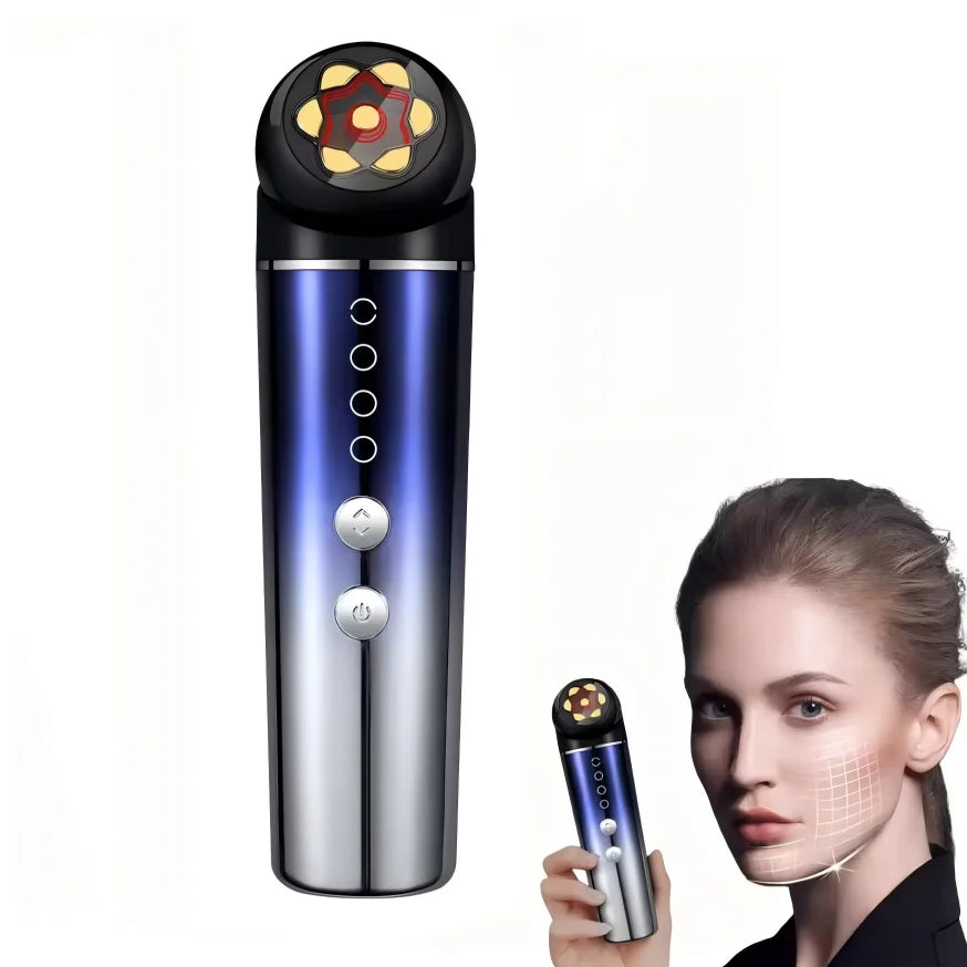 6 in 1 EMS Microcurrent Facial Massager Sonic Vibration Face Lifting Machine LED Photon Skin Tighten Beauty Device for Wrinkle