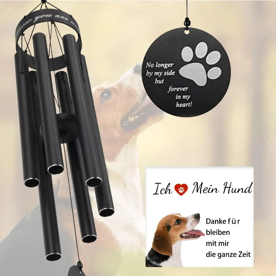 Pet Memorial Wind Chime 30 Inches Paw Print Pet Remembrance Gift to Honor and Remember a Dog Cat or Other Pet Premium Metal Win