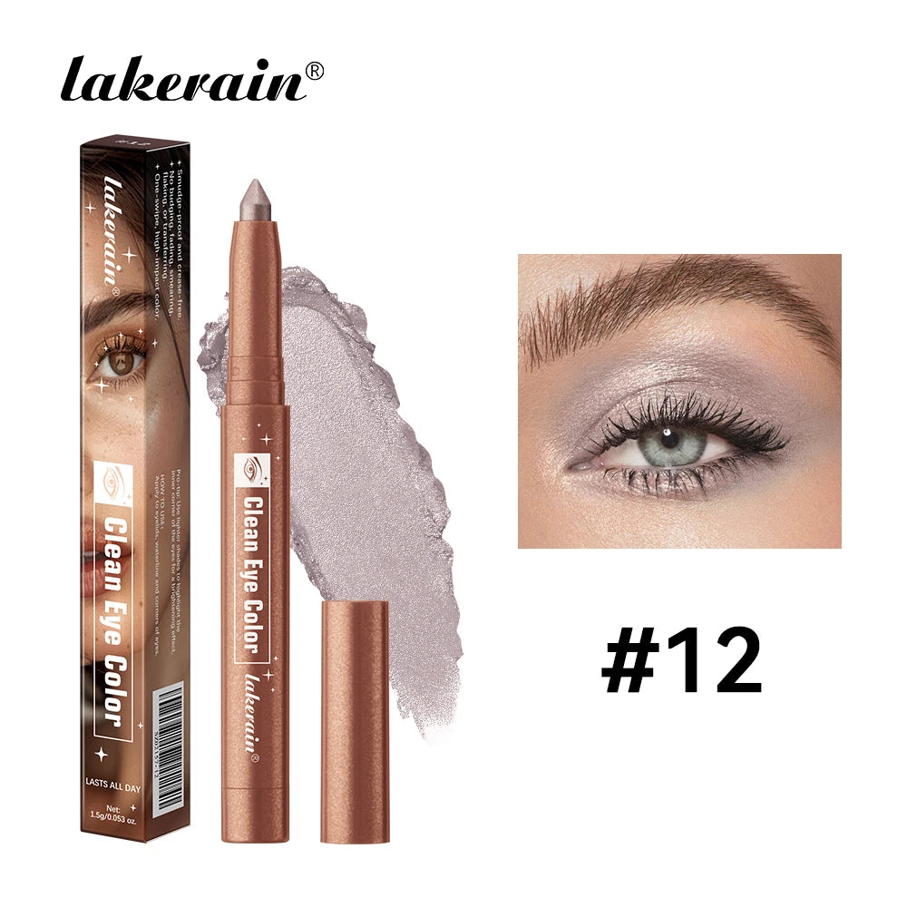 Lakerain Eyeshadow Pencil Long Lasting Smudge Resistant Liner Pen Highlighter Smooth Creamy Texture Eye Shadow Stick Makeup