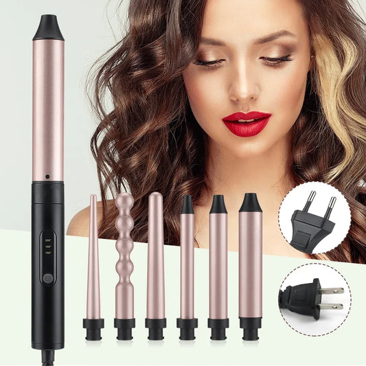 6 in 1 Hair Curling Iron Fast Heating All Hair Types