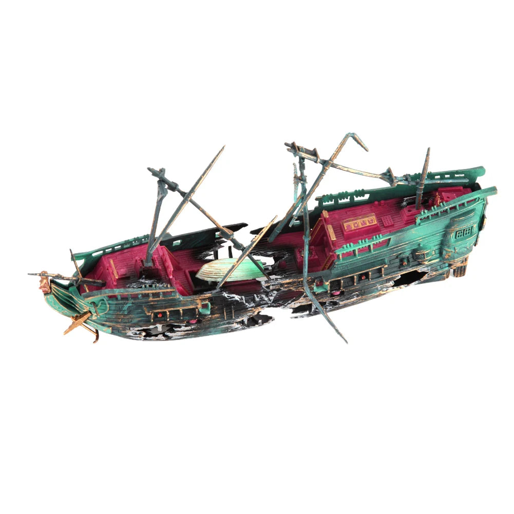 Resin Wreck Boat Aquarium Decor Shipwreck Landscape