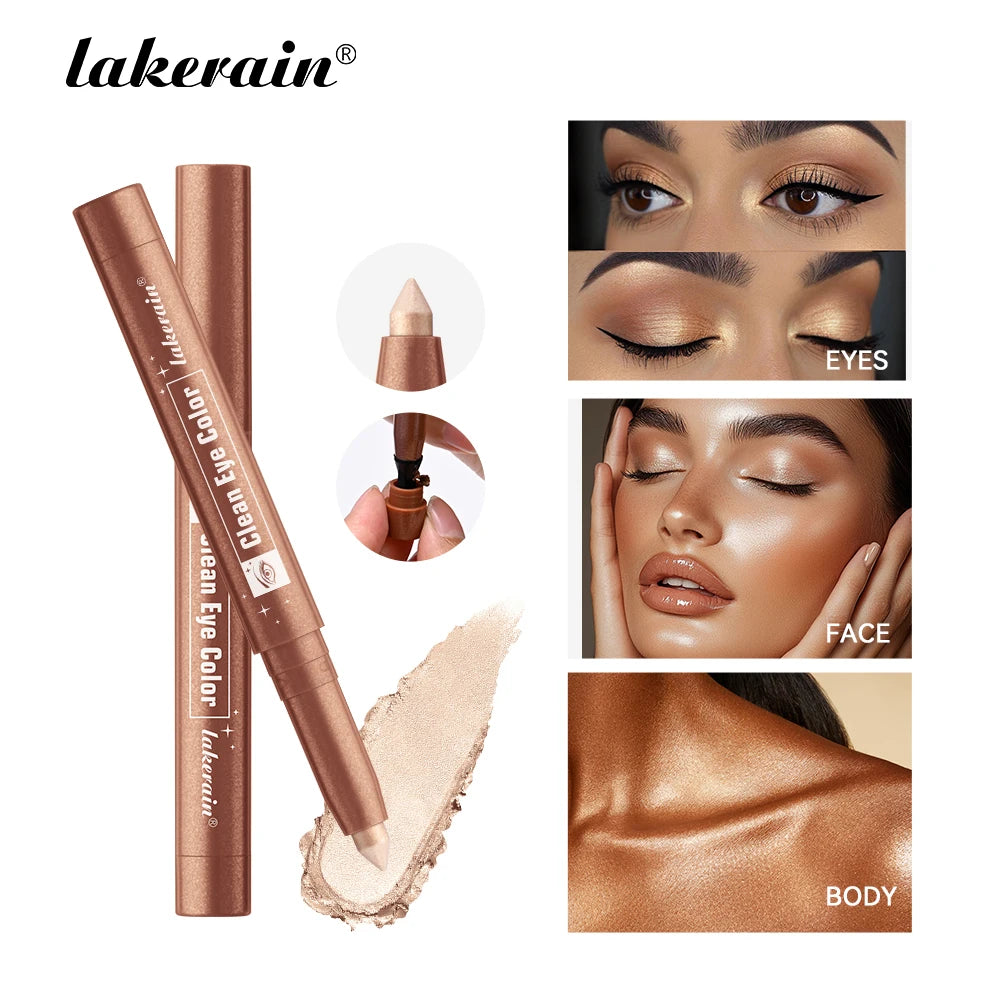 Lakerain Eyeshadow Pencil Long Lasting Smudge Resistant Liner Pen Highlighter Smooth Creamy Texture Eye Shadow Stick Makeup