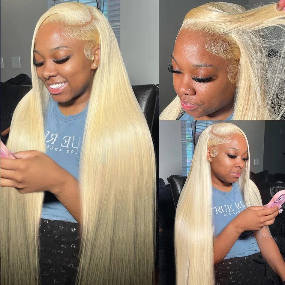 HD 13x6 613 Blonde Lace Front Wig Brazilian Straight