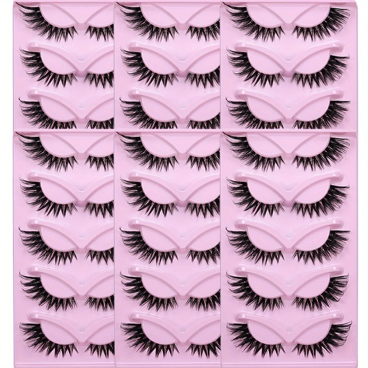 30 Pairs Cat Eye Lashes Fake Eyelashes Natural long Manga Lashes Winged End Eye Elongated Eyelashes Fake Lashes Makeup