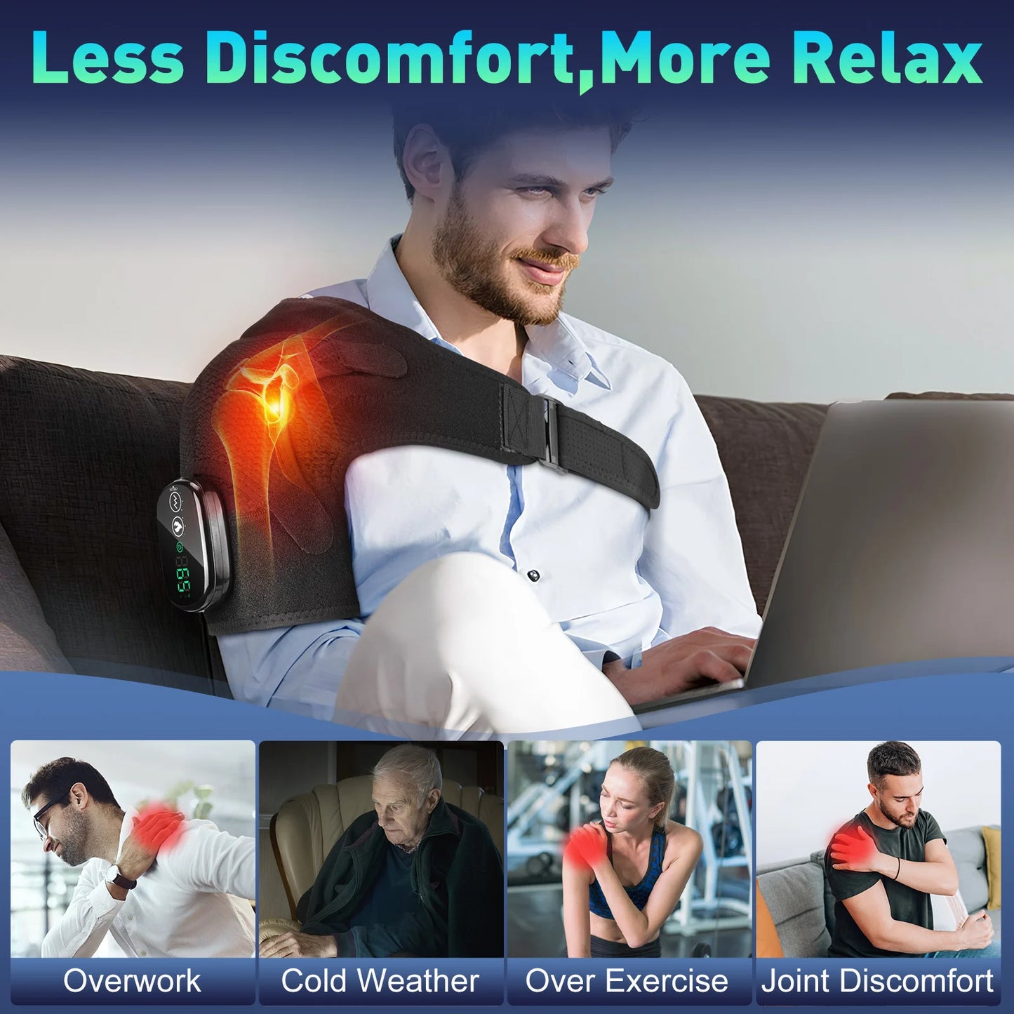 Electric Heating Pad Shoulder Massager Arthritis Relief