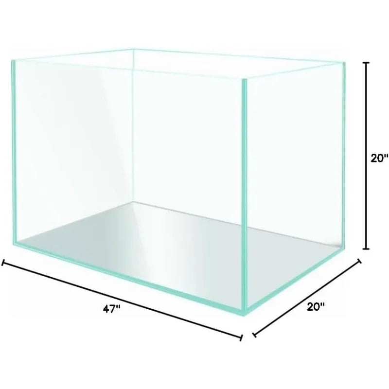 Rectangular Turtle Tank Peninsula Style, Premium Ultra Clear Borderless Aquarium with Low-Iron