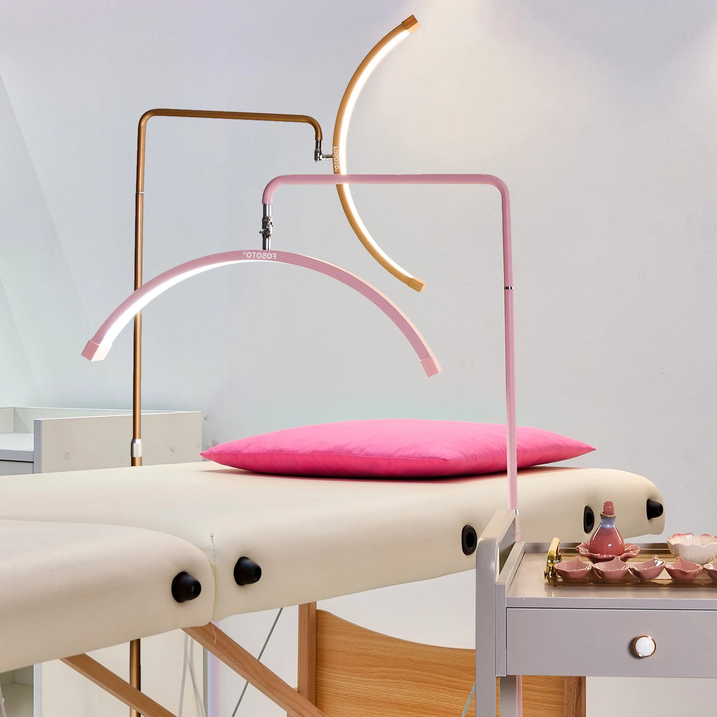 Fosoto Multi-directional Professional Half-Moon Light LED Lash Light  Ring Light For Makeup Beauty Salon Eyebrow Tattoo Haircuts