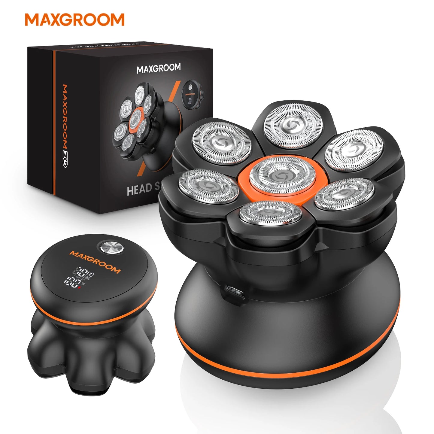 MAXGROOM 7D Head Shaver For Bald Men Waterproof USB