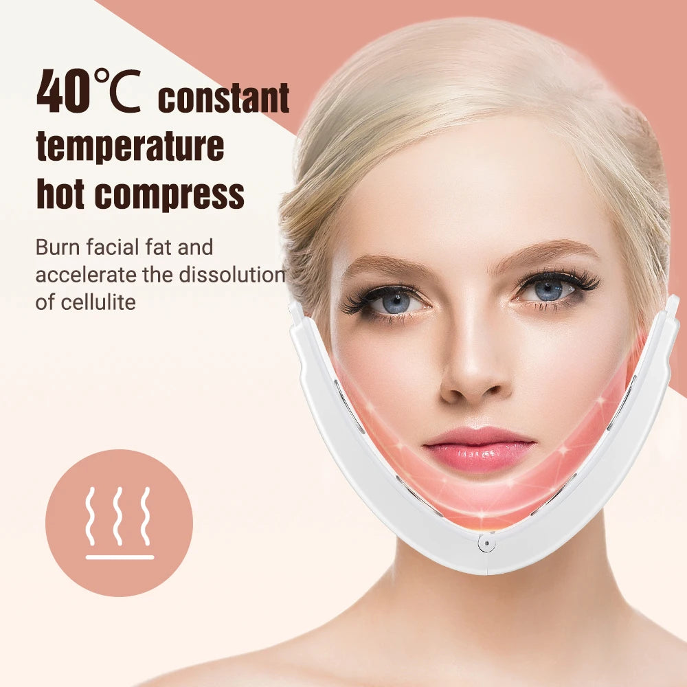 Face lifting Device Red Light Skin Rejuvenation V Face Massager Double Chin Lift Up with Remote Control Facial Beauty Instrument