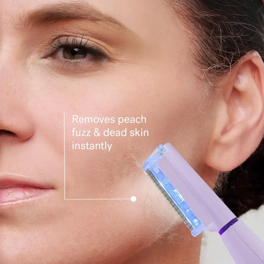 Beauty Sonicsmooth Pro+ Dermaplane Razor for Women Face + Eyebrow trimmer Dermaplaning System w/LED Light Peach Fuzz Remover