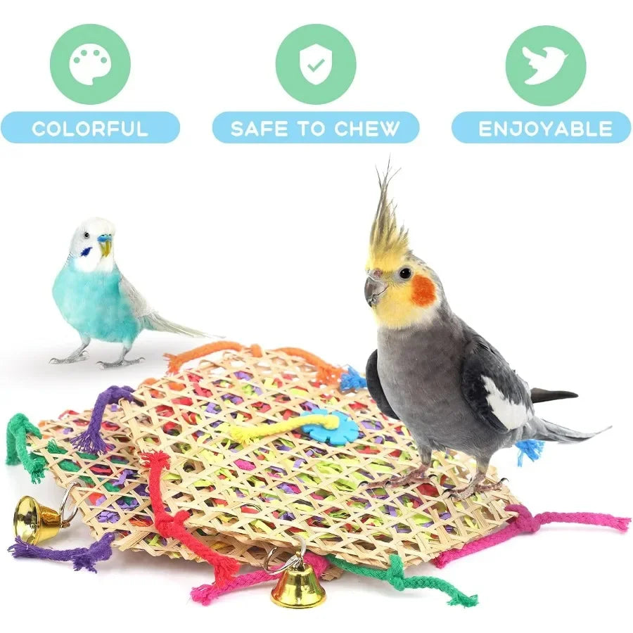 Bird Parrot Toys 2 Pack Bird Hanging Foraging Shredder Toys for Small Medium Birds Including Conure Cockatiel Parrotlet Lovebir