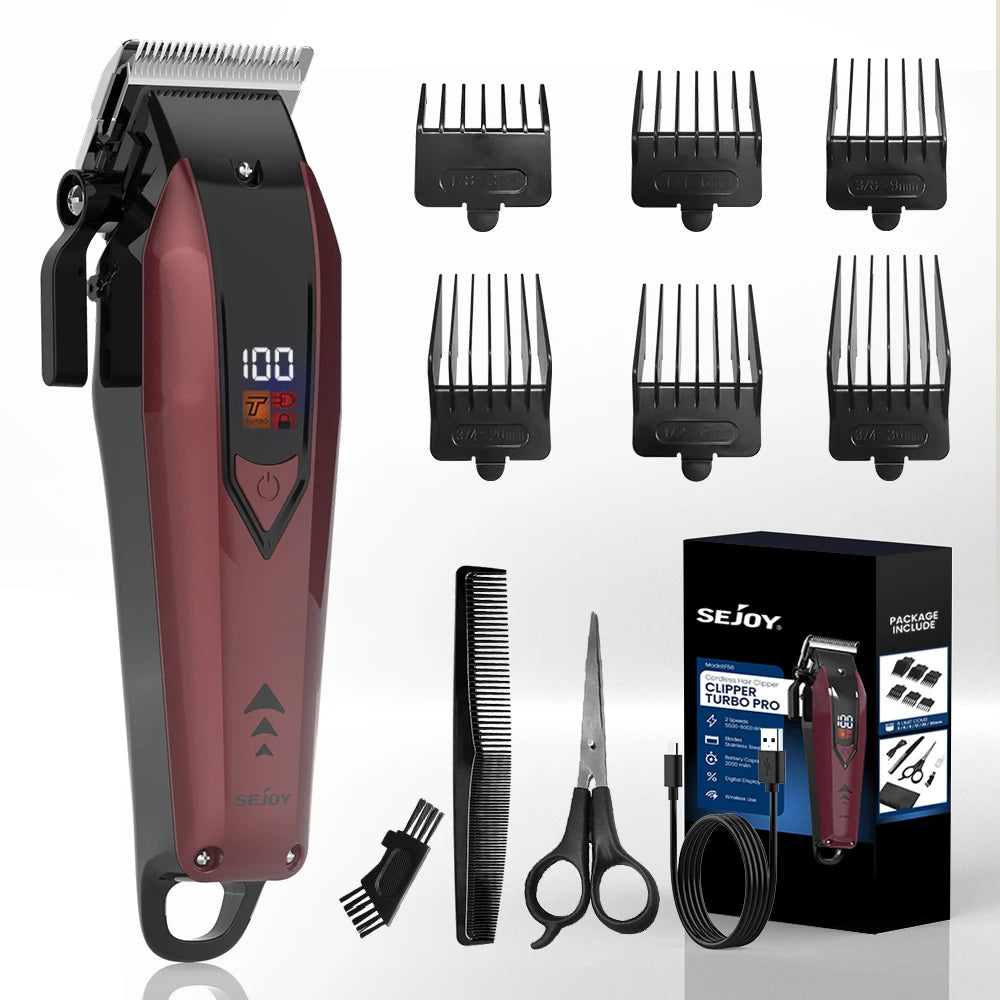 Sejoy Portable Barber Hair Clipper Kit For Men Beard Trimmer