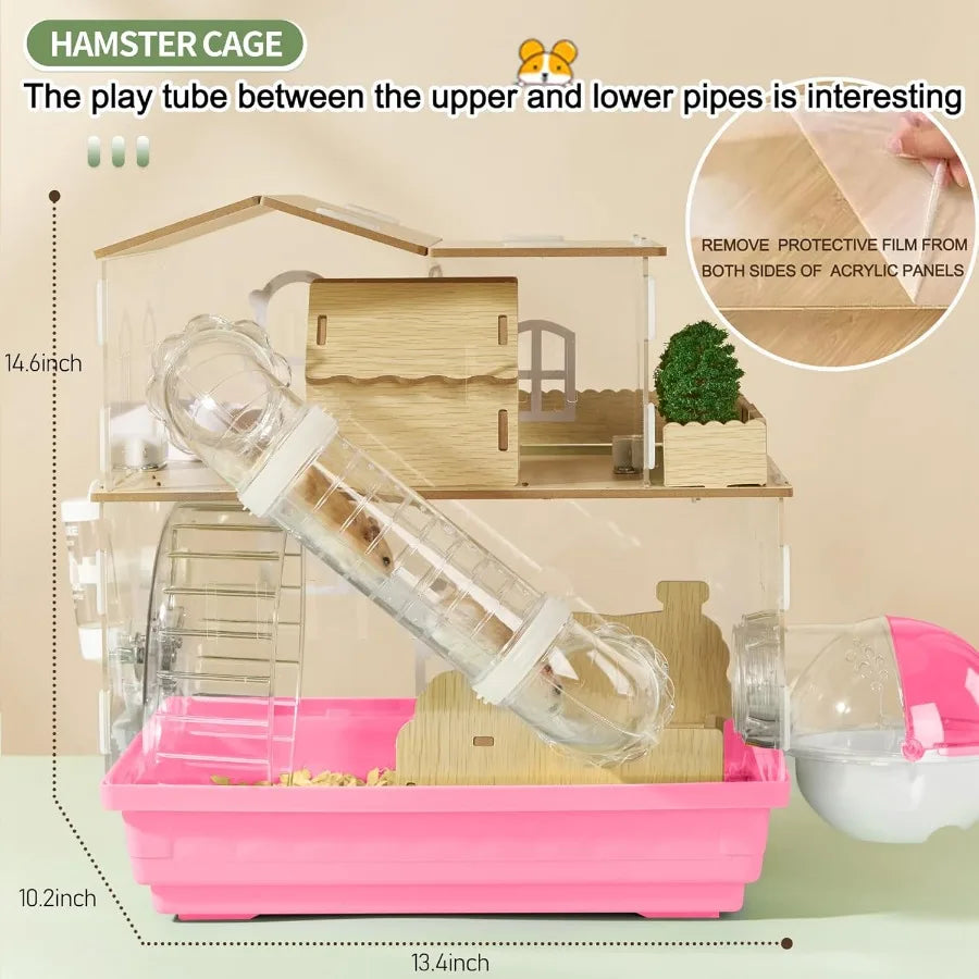 12 in 1 Clear Acrylic Hamster Cage With All Accessories