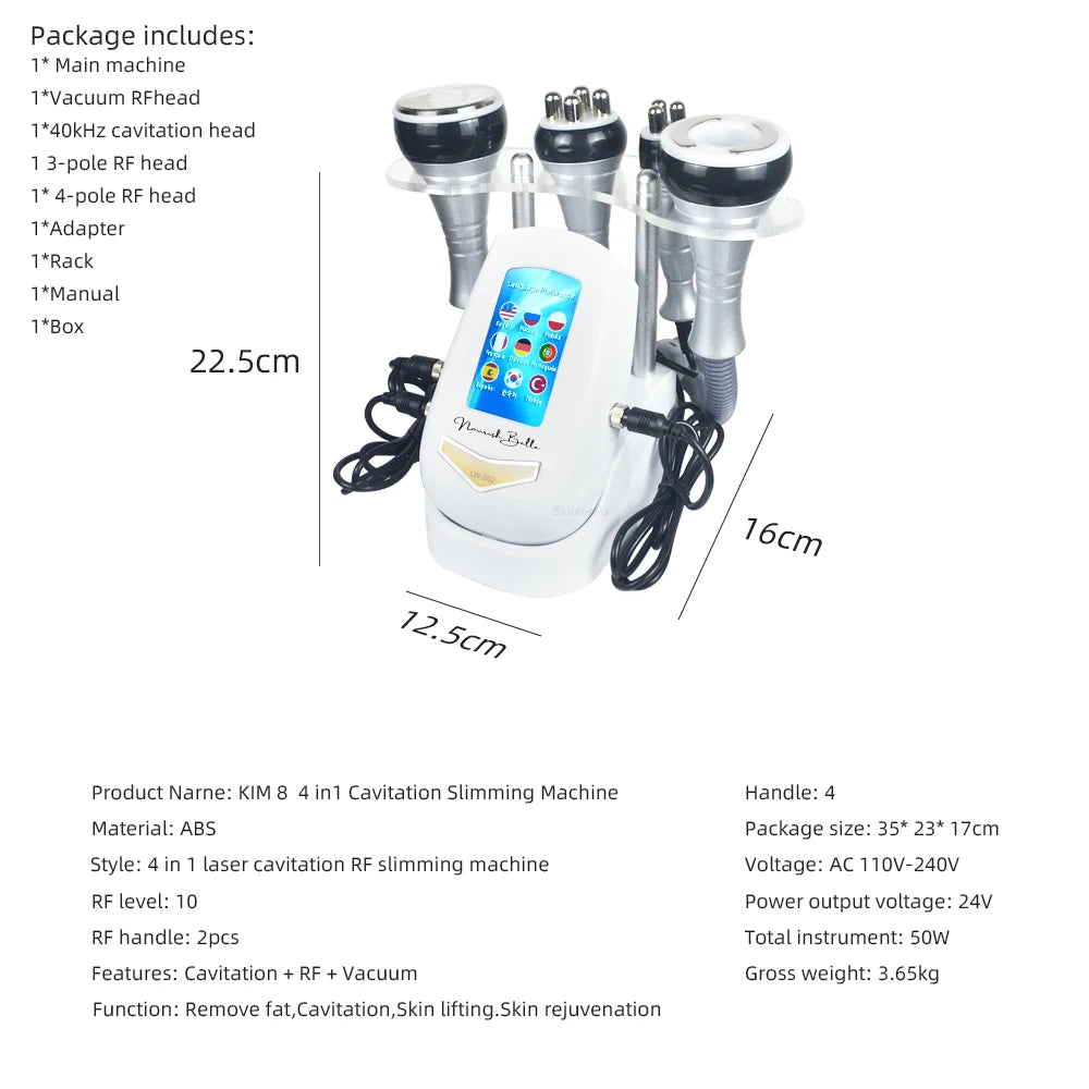 4In1 Cavitation Body Slimming 40K Massager Skin Tight