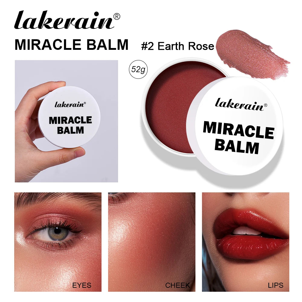 Blush Eyeshadow Lipstick 3-in-1 Powder Makeup Long Lasting Color Blush Girlish Natural Finish