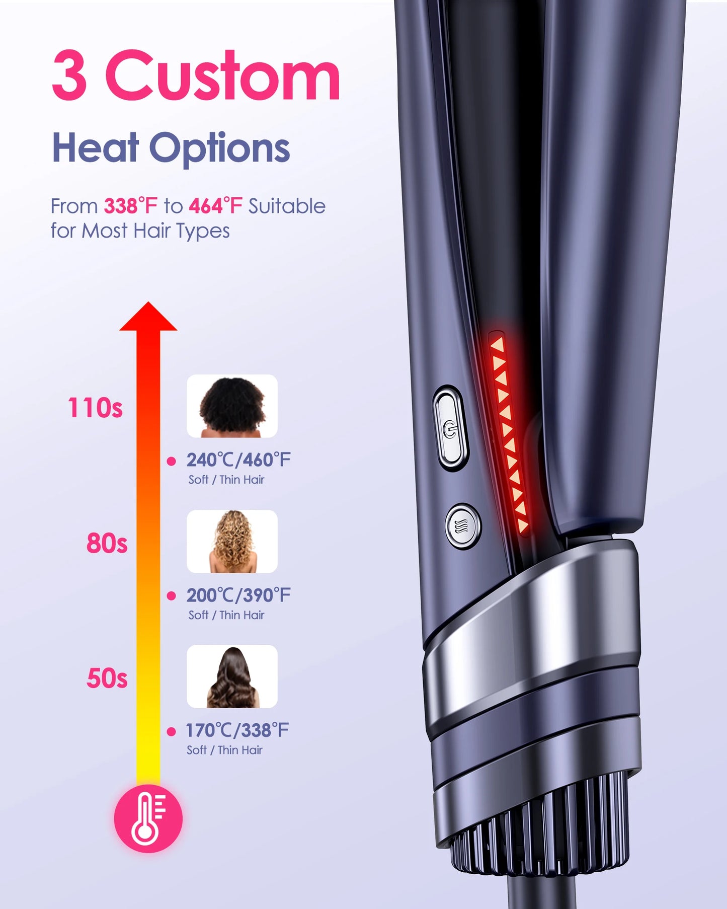 BOPCAL 3 In 1 Cold Air Straightener Flat Iron Negative Ion