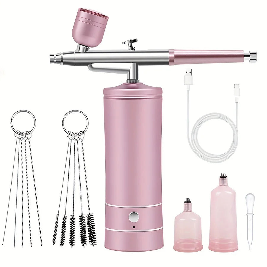 Air Compressor Airbrush Painting Airbrush Electric Airbrush Air Pump Suitable for Painting Art Beauty Makeup Nail Tattoo Body Painting Ceramic Spray Cake Making Furniture Leather Goods Repair Model Coloring, Gift