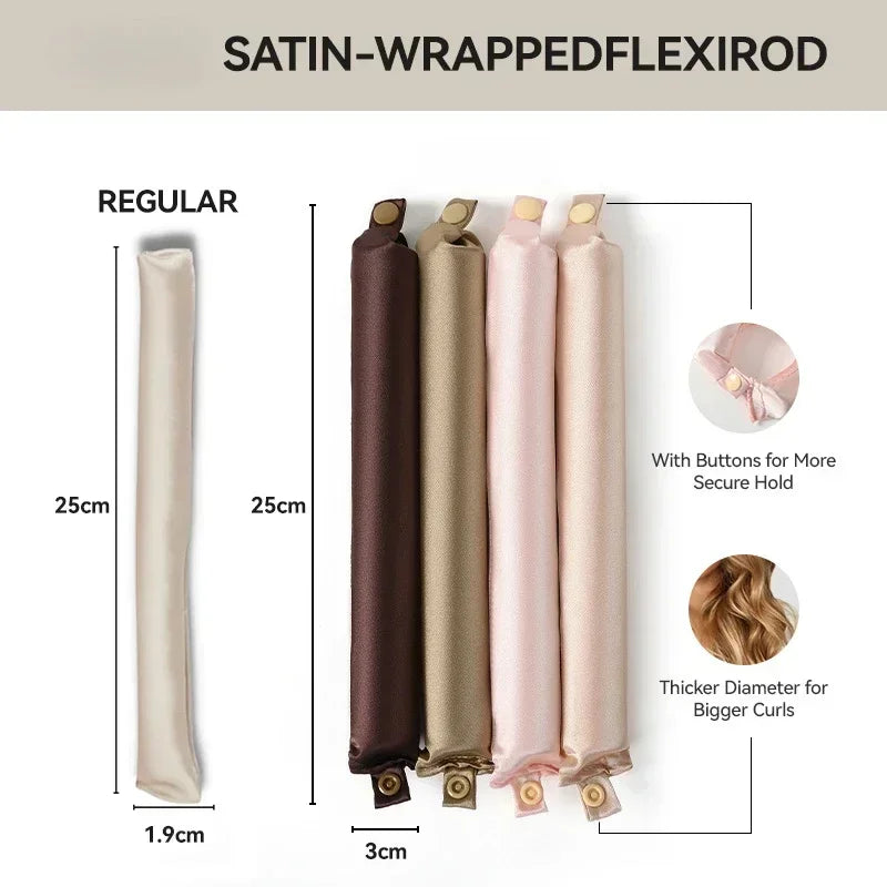 Heatless Hair Curler No Heat Rollers Satin Curling Rods