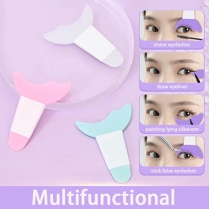 Eyeliner Template Mascara Applicator Multifunctional Silicone Brush Lash Stopper Eye Makeup Tool for Eyelashes Baffle