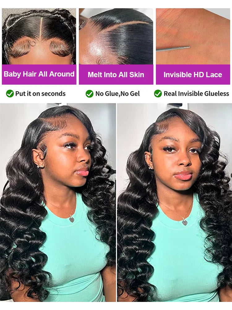 Amytud 30 40 Inch HD 360 Full Lace Wig 13x4 13x6 Loose Wave