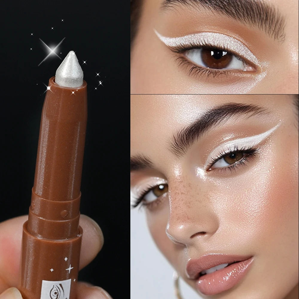 Highlight Stick Glitter White 1pc Shimmering Eyeshadow Eyeshadow Pencil for Bright Eyes Dazzling Effect Makeup Highlighter
