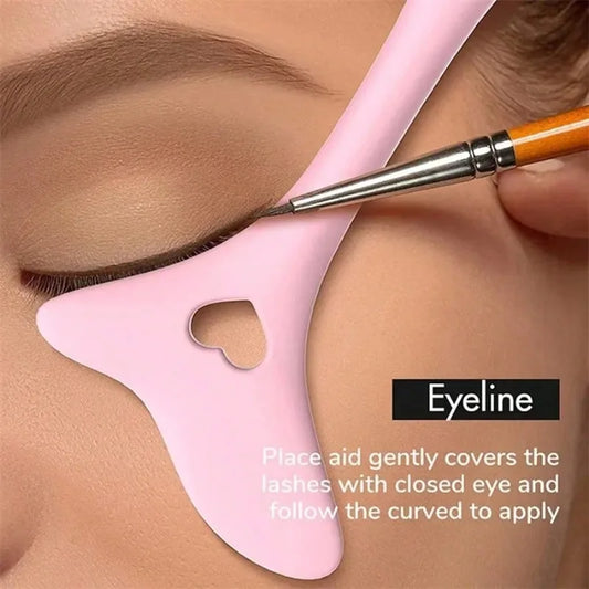 2025 Multi-Functional Silicone Eyeliner Mold, Eyebrow Trimming & Lip Line Tool, Reusable Makeup Set for Women’s Perfect Look