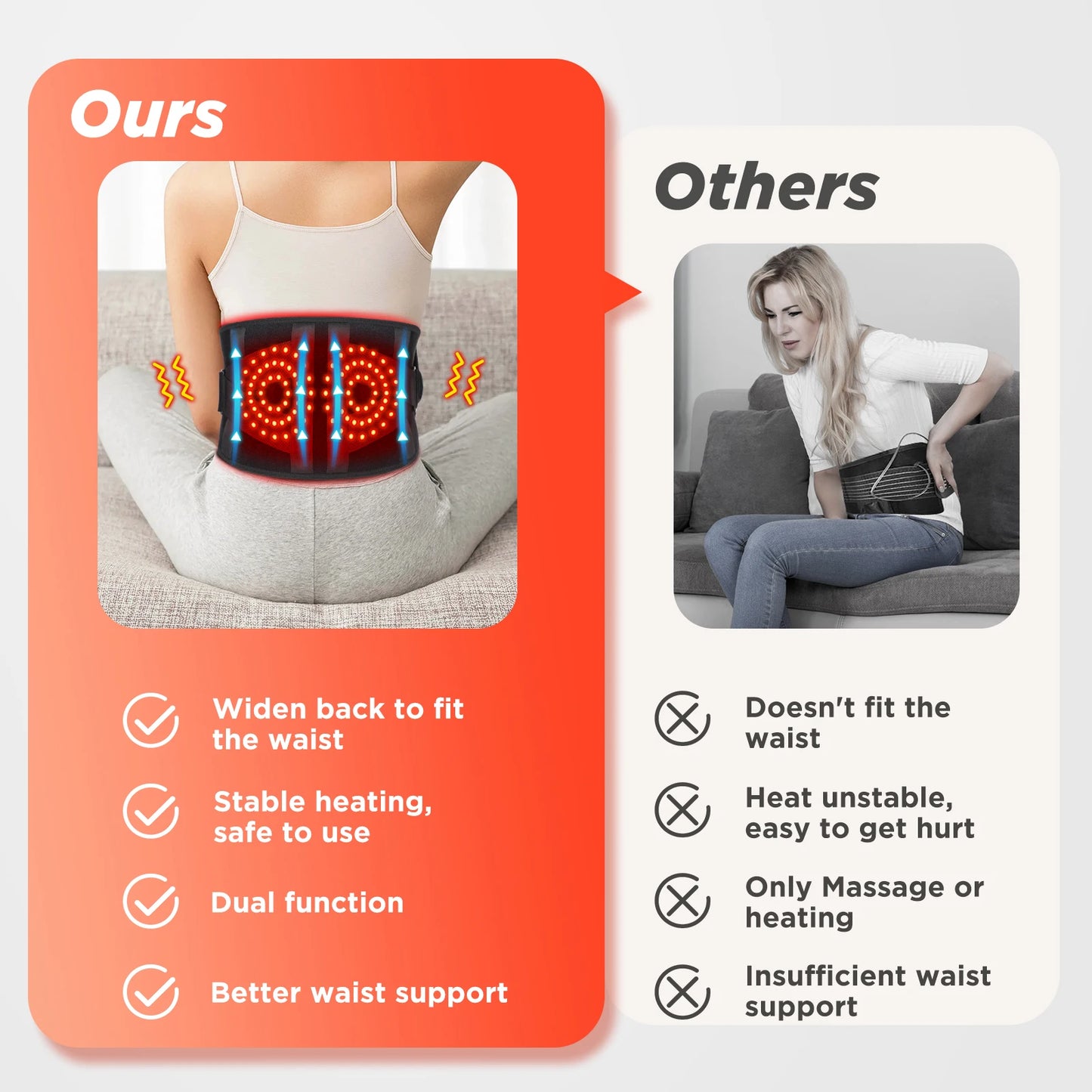 Electric Heating Waist Massager Vibration Hot Compress Belt