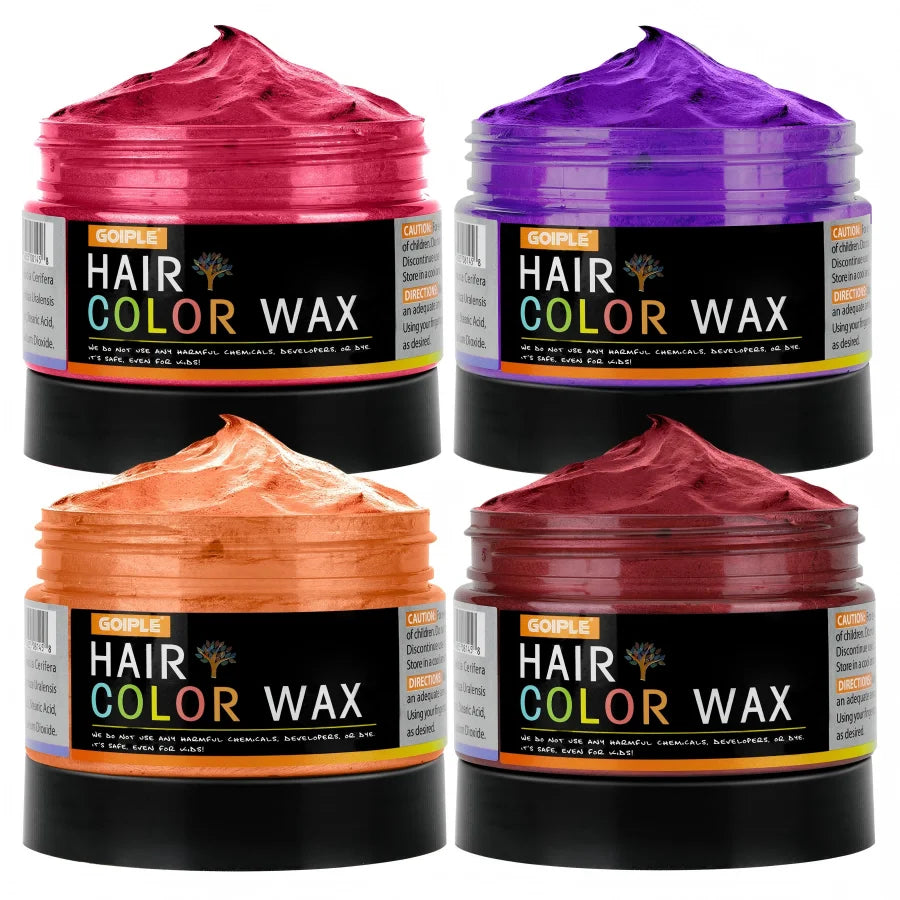 4oz Temporary Hair Color Wax for Men Women Party Cosplay Disposable DIY Washable Colour Cream Styling Pomade Dyeing Hair Mud
