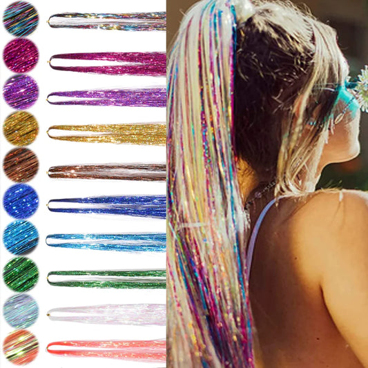 Glitter Hair Tinsel for Women Fairy Sparkling Hair Accessory