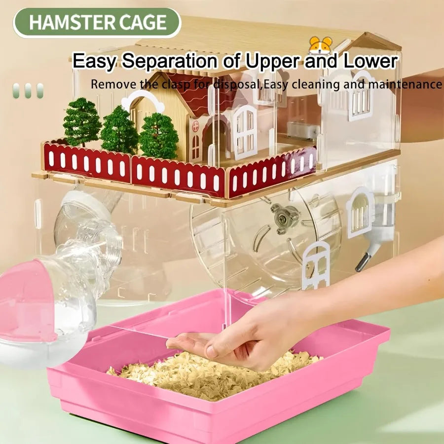 12 in 1 Clear Acrylic Hamster Cage With All Accessories