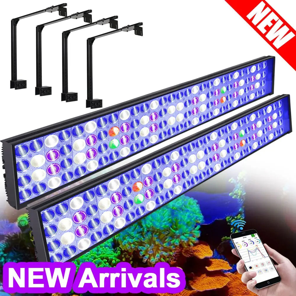2 Pack PopBloom H75 WiFi Marine Aquarium Light Full Spectrum
