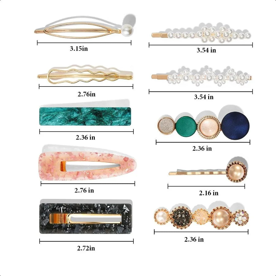 Pearl Acrylic Hair Clips 20 Boho Fashion Barrette Hairpins