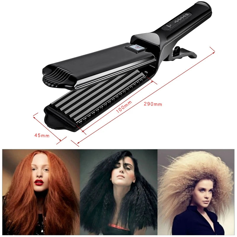 Professional Hair Curler Ceramic Wave Wand Corrugated Iron