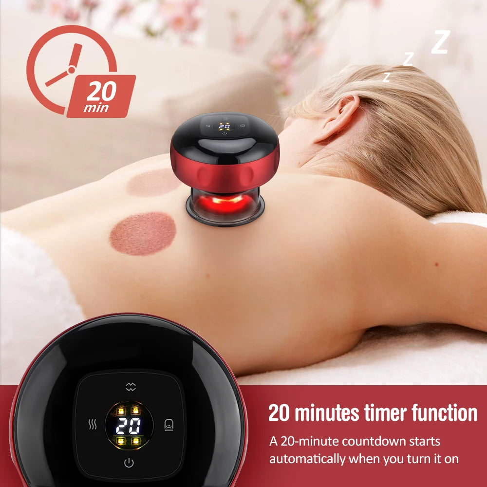 Electric Intelligent Breathing Vacuum Cupping Body Back Massage Device Scraping Physiotherapy Suction Guasha Cans