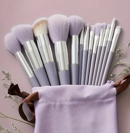 13pcs makeup brushes set (with free storage bag), blush brushes, shadow brushes, eyeshadow brushes and other 13 brushes with dif