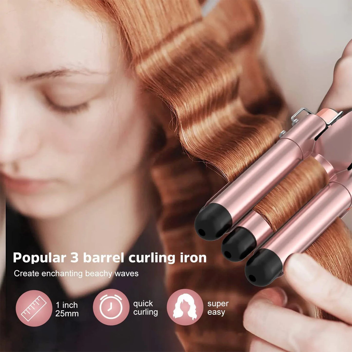 5 In 1 Hair Waver Curling Iron With LCD Display For Styling