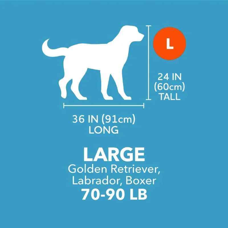 Vibrant Life Large 40 Inch Pet Kennel Dog Crate Plastic Travel Carrier for Pets 70 to 90 Pounds Grey