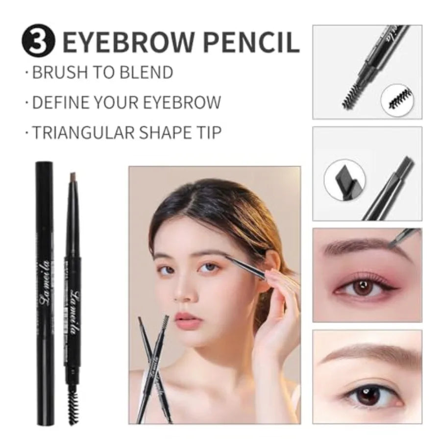 All in One Makeup Kit For Girls 16 Colors Naked Eyeshadow Palette 3Pcs Makeup Brushes Waterproof Eyeliner Pencil Eyebrow Powder